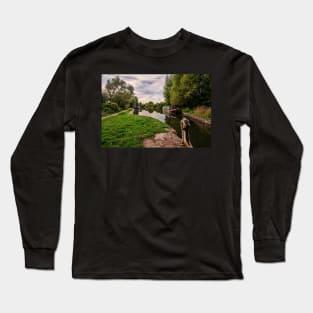 Canal Boats Above Midgham Lock Long Sleeve T-Shirt